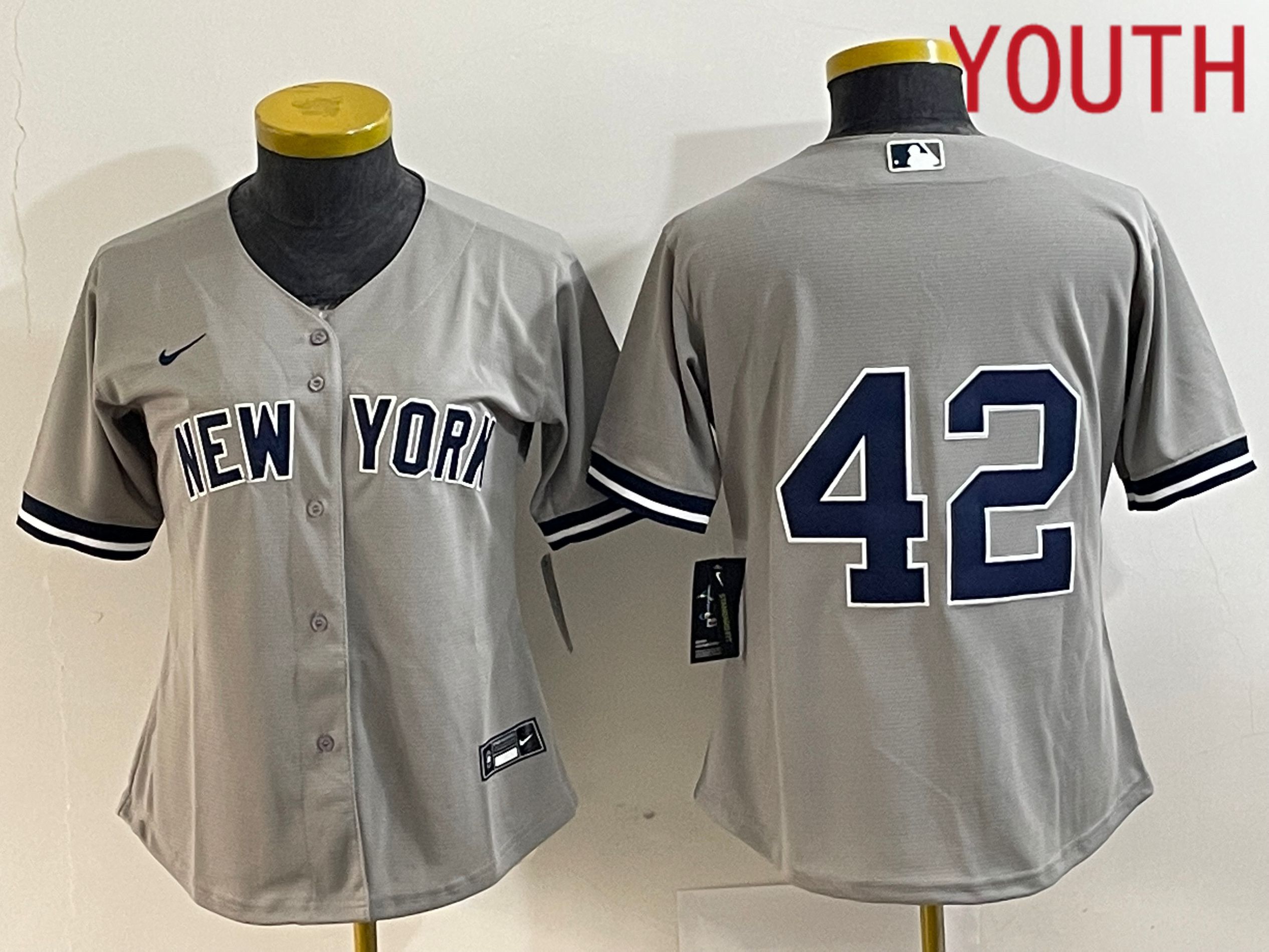 Youth New York Yankees #42 No Name Nike Game MLB Jersey